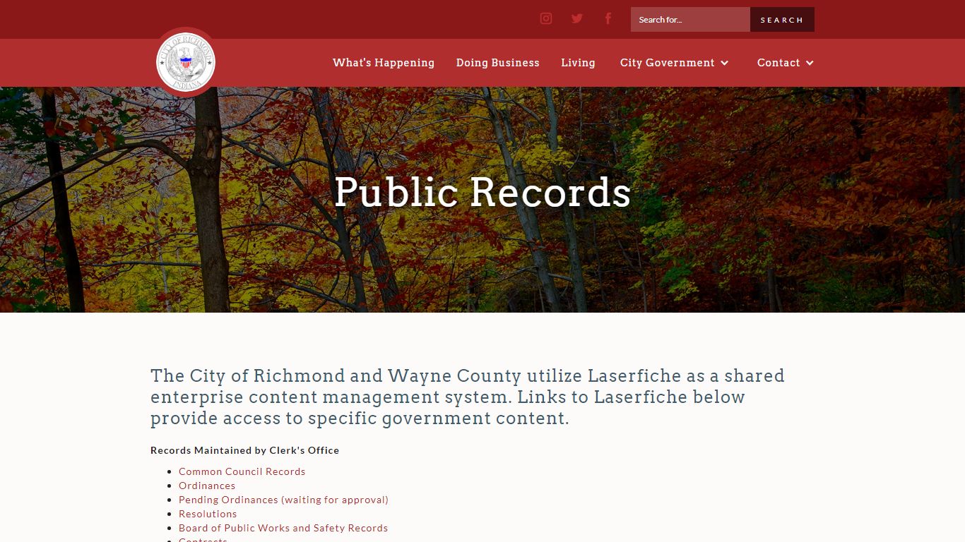 Public Records - Richmond, Indiana